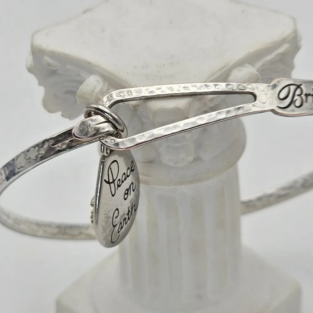 BRIGHTON Art & Soul Collection Bracelet 'Peace‎ on Earth' Gold & Silver Plate 8